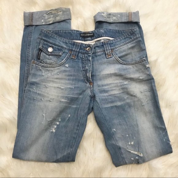 Dolce and Gabbana Distressed Cuffed Jeans - Picture 3 of 8